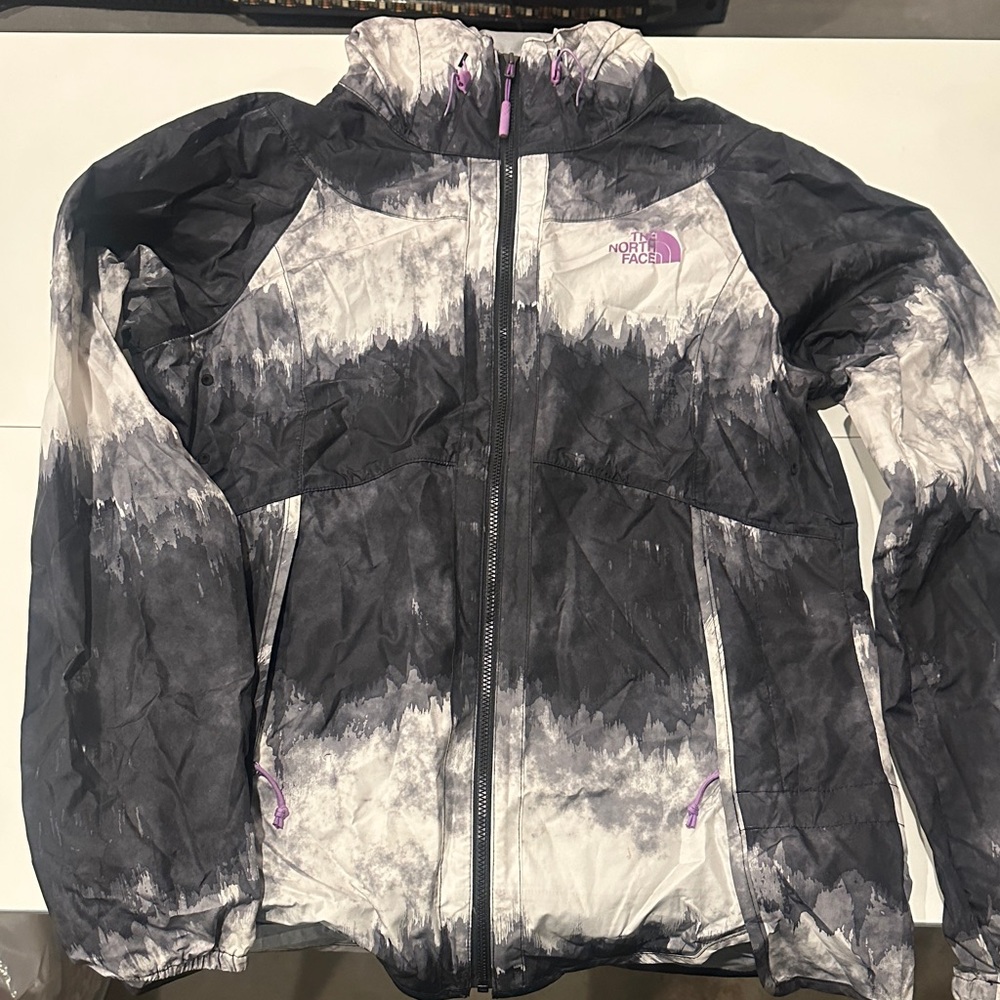 The North Face Black and Gray Jacket with Purple Accents